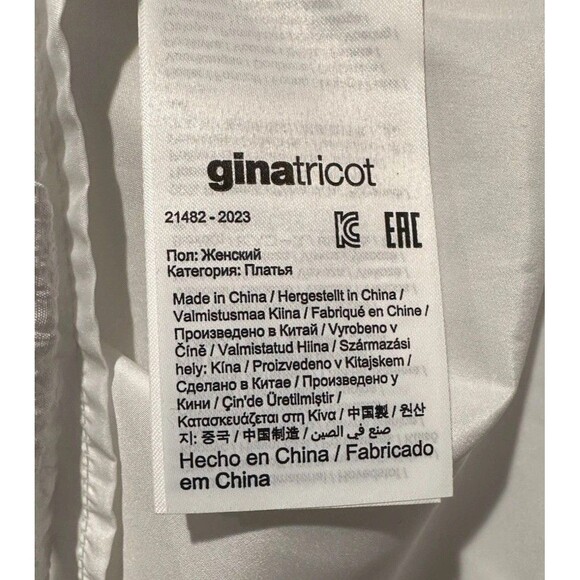 Gina Tricot  Size 36/ US size 4 White Knee-Length Sheath Dress Long Sleeve - Picture 16 of 16